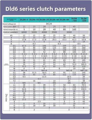 DLD6 لوحة واحدة من القابض الكهرومغناطيسي والفرامل - فرامل تثبيت كهربائية 12 فولت/24 فولت للمعدات الصناعية (DJDM06-160) in Kuwait