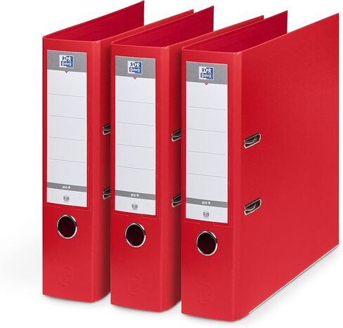 Oxford Smart Pro+ A4XL Lever Arch Files 80 MM العمود الفقري 2 حلقات البولي بروبيلين غطاء أحمر/أبيض/أسود من 3 in Saudi Arabia