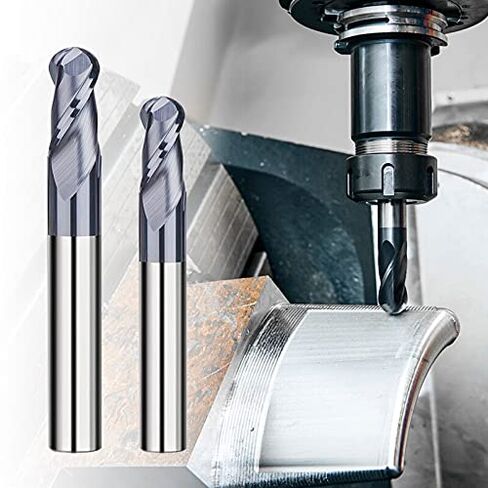 1pcs Ball Nose End Mill HRC55 Black Coated Tungsten Carbide End Mill Solid Carbide CNC Router Bits 2 Flute Spiral Milling Cutter 35 Degree Sprial Milling Cutter(R2.5xD6x50L) in Saudi Arabia