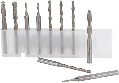 10pcs Ball Nose End Mill Cutter CNC Router Bits 3.175mm Shank Carbide End Mill 2Flute Spiral Router Bits for CNC Engraving Milling Roughing(2.5x3.175x12mm) in Saudi Arabia
