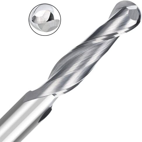 10pcs Ball Nose End Mill Cutter CNC Router Bits 3.175mm Shank Carbide End Mill 2Flute Spiral Router Bits for CNC Engraving Milling Roughing(2.5x3.175x12mm) in Saudi Arabia