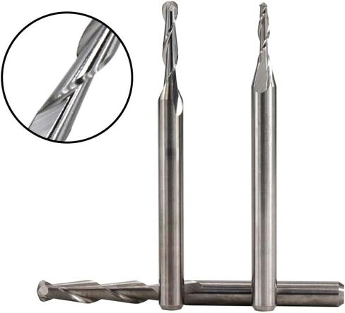 10pcs Ball Nose End Mill Cutter CNC Router Bits 3.175mm Shank Carbide End Mill 2Flute Spiral Router Bits for CNC Engraving Milling Roughing(2.5x3.175x12mm) in Saudi Arabia