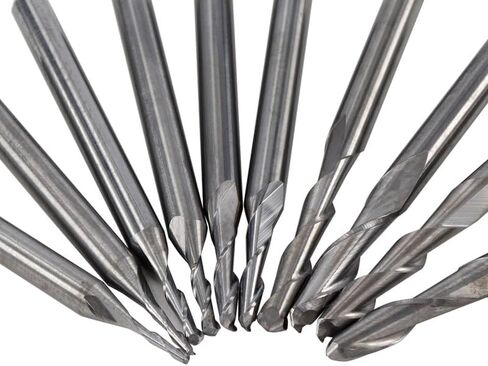 10pcs Ball Nose End Mill Cutter CNC Router Bits 3.175mm Shank Carbide End Mill 2Flute Spiral Router Bits for CNC Engraving Milling Roughing(2.5x3.175x12mm) in Saudi Arabia