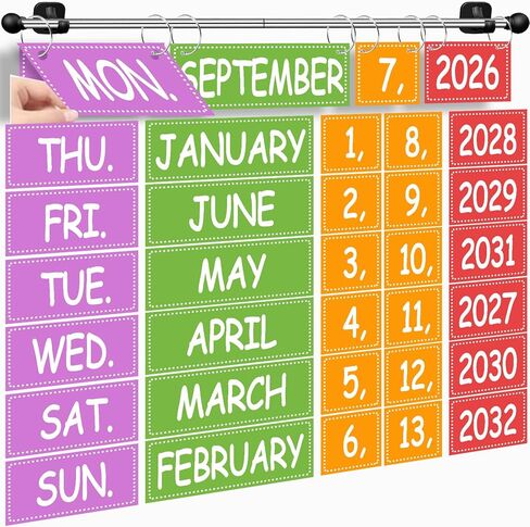 التقويم الوجه للفصول الدراسية ، قضيب مغناطيسي للمسافة البيضاء في الفصل ، التقويم المغناطيسي للعودة إلى لوحة إعلانات المدرسة ، أطفال المعلمون ملونون بارد. in Kuwait