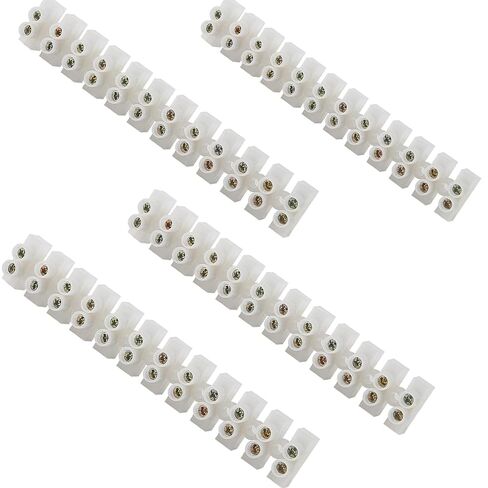 4pcs Terminal Block Set 12-Position Dual Row Terminal Strip Screw Terminal Electric Barrier Block for Small Home Projects and Electrical 10Amp 380V in Saudi Arabia