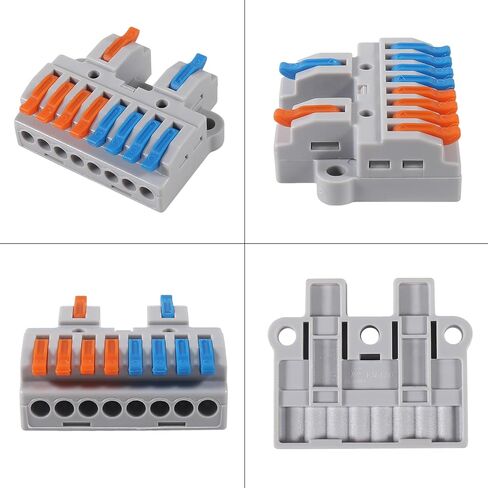 3Pcs 2 in 8 Out Insulated TerminalQuick Connect Electrical Splicing Wire Connectors Kit Lever Wire Connectors Compact Butt Splice Inline Terminals AWG 28-12 for Home Terminal Block Connector in Saudi Arabia