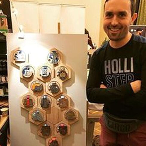 Medal Hanger Wood Decoration Hexagonal Honeycomb Medals Storage Case Wooden Medals Display Stand Hanger for All Sports Medals Running Medals (Large) in Kuwait