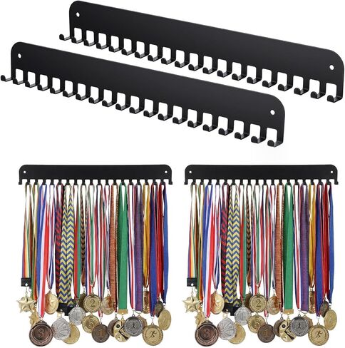 4 عبوات من حامل الميداليات المعدنية، حامل شماعات للعرض، مثبت على الحائط مع 20 خطافًا لأكثر من 60 ميدالية، حامل ميدالية سباق قوي لتشغيل جوائز رياضة كرة القدم الجمبازية in Kuwait
