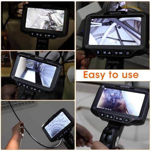 BESTISAN Dual Lens Articulating Borescope, 5" Endoscope Camera with Light, 1080P Two-Way Articulated Industrial Flexible Snake Inspection Camera for Auto Home Wall & HVAC-5FT in Kuwait