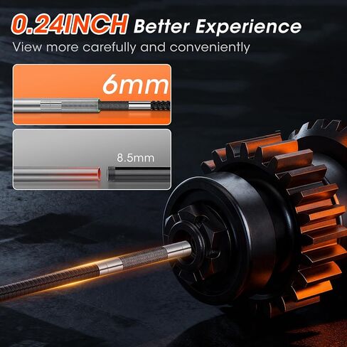 BESTISAN Dual Lens Articulating Borescope, 5" Endoscope Camera with Light, 1080P Two-Way Articulated Industrial Flexible Snake Inspection Camera for Auto Home Wall & HVAC-5FT in Kuwait