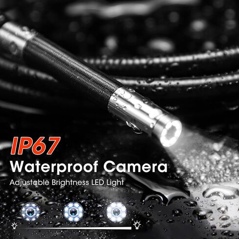 BESTISAN Dual Lens Articulating Borescope, 5" Endoscope Camera with Light, 1080P Two-Way Articulated Industrial Flexible Snake Inspection Camera for Auto Home Wall & HVAC-5FT in Kuwait