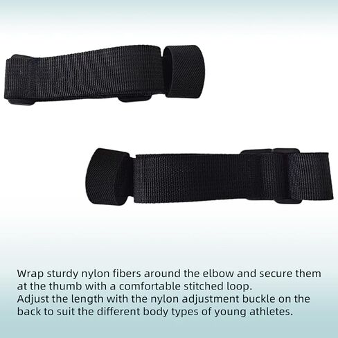 زوج واحد من مدرب تأرجح الذراع القابل للتعديل للشباب يصحح وضع الذراع لرشاقة المضمار والميدان وتدريب السرعة، مصحح تأرجح الذراع، مثبت وضعية الذراع - معدات تدريب الرياضيين الشباب للجنسين (أسود) in Kuwait