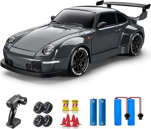 سيارة Acammzar RC Drift Car ، 1:24 سيارة التحكم عن بعد للأطفال ، 20 كم/ساعة 4WD سيارات RC عالية السرعة مع مصابيح LED ، بطاريتين ، إطارات تنجرف إضافية ، مركبة للبالغين الفتيان الفتيات in Kuwait