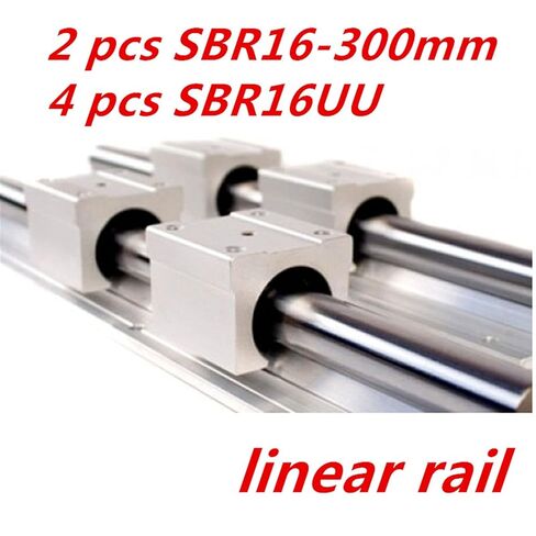 المهنية 2 قطعة SBR16 L 300 مللي متر الخطي تحمل القضبان + 4 قطعة SBR16UU كتل الحركة الخطية in Saudi Arabia
