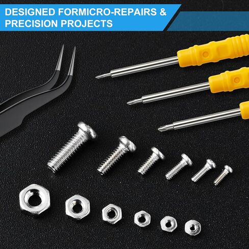 1020Pcs 304 Stainless Steel Tiny Micro Screws Assortment Kit for Eyeglasses Watches, M1 M1.2 M1.4 M1.6 M2 M2.5 Metric, Phillips Pan Head Fully Threaded Machine Screws in Saudi Arabia