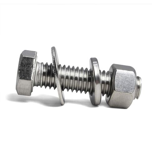 SUNXULIMI 1/4-20 x 2-1/2" Bolts and Nuts Hex Head Bolts Screws, Nuts, Flat Lock Washers Hexagonal Head Bolt Stainless Bolts Machine Fully Thread Bright Assortment Kit 10Sets in Saudi Arabia