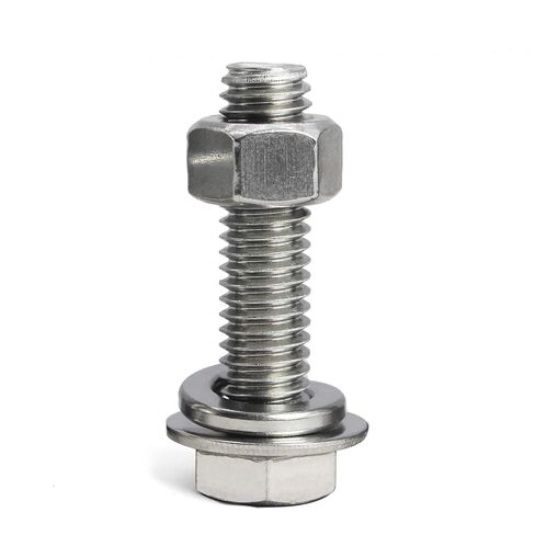 SUNXULIMI 1/4-20 x 2-1/2" Bolts and Nuts Hex Head Bolts Screws, Nuts, Flat Lock Washers Hexagonal Head Bolt Stainless Bolts Machine Fully Thread Bright Assortment Kit 10Sets in Saudi Arabia