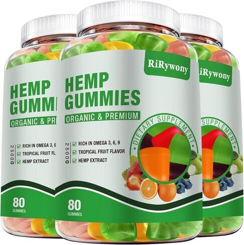3 Packs Hemp Gummies for Sleep, Pain, Anxiety Relaxation and Peace, High Potency Edible Gummies Extra Strength Organic Hemp Oil Extract Vegan Bear Gummy - 240 Counts Candy in Kuwait
