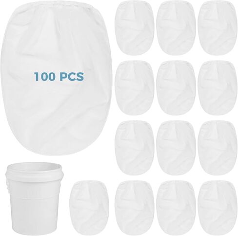 100 PCS Paint Strainer Bags, 5 Gallon Fine Mesh Filter Bags Disposable Paint Strainer Bags, Bucket Strainers with Elastic Opening Filter Bags for Paint Gardening in Saudi Arabia
