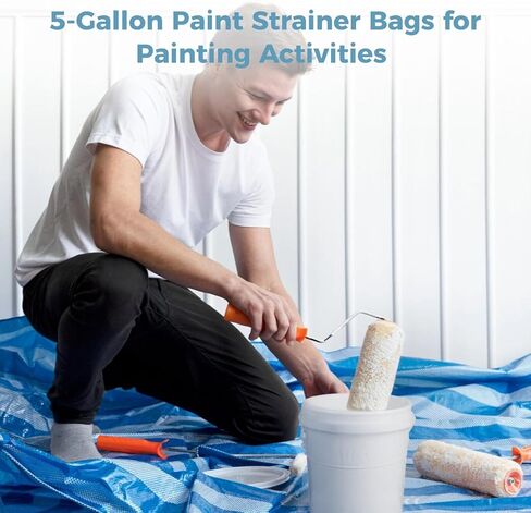 100 PCS Paint Strainer Bags, 5 Gallon Fine Mesh Filter Bags Disposable Paint Strainer Bags, Bucket Strainers with Elastic Opening Filter Bags for Paint Gardening in Saudi Arabia