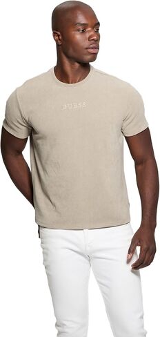 GUESS Men's Eco Short Sleeve Hawkins Rib Crew in Kuwait