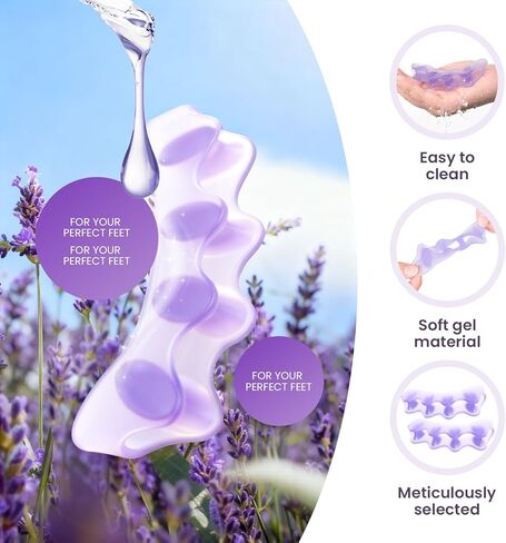 Promifun Toe Separators, 8 Pack Bunion Corrector for Women/Men, Soft Toe Spacers with Lavender Extract - Dividers to Correct Bunions, Hammertoes, Overlapping Toes (Lavender) in Saudi Arabia
