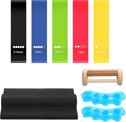 AceOrbit 8 Pcs Toe Exercise Kit Includes Toe Stretcher Bands Toes Separators Foot Stretcher Pad and Foot Roller Relief Set for Bunions Hallux Valgus Corrector Heel Spurs Tendonitis in Saudi Arabia