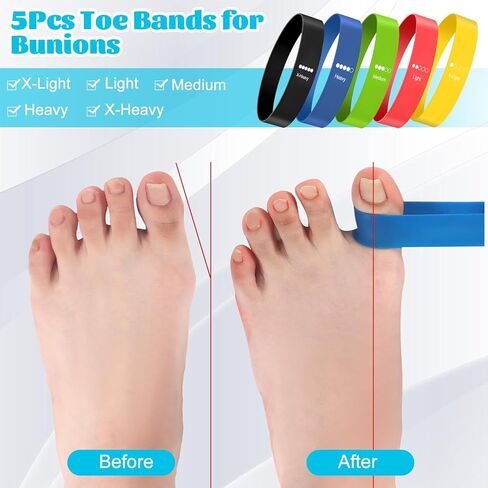 AceOrbit 8 Pcs Toe Exercise Kit Includes Toe Stretcher Bands Toes Separators Foot Stretcher Pad and Foot Roller Relief Set for Bunions Hallux Valgus Corrector Heel Spurs Tendonitis in Saudi Arabia