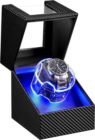 Anwbroad Watch Wather للساعات التلقائية ، 4 أوضاع أوتوماتيكية من طراز Watch Watch مع تصميم بلوري LED التالي ، ودورة مراقبة الدوران مع محرك هادئ فائق ، محول التيار المتردد أو بطارية مدعومة in Kuwait