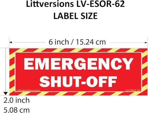 5 عبوات مقاس 15.24 سم × 5.08 سم، ملصقات أمان حمراء لإيقاف تشغيل الوقود في حالات الطوارئ، ملصقات تحذيرية للسلامة، ملصق إشارة خطر، لوحة كهربائية شديدة التحمل 6 × 2 2 × 6 فينيل فقط in Kuwait