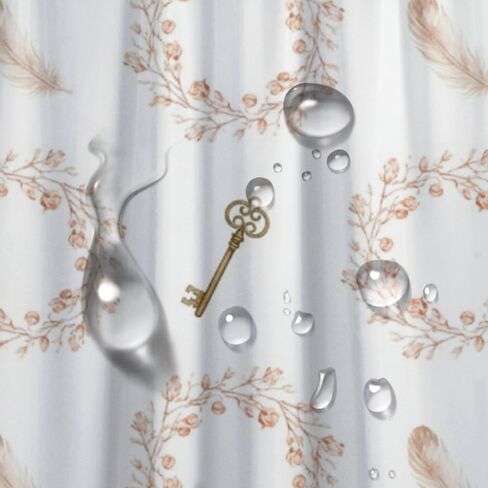 ستارة دش غربية مزخرفة بالزهور مع خطافات، ستارة دش بوهيمية مقاومة للماء للصيف، ستائر عتيقة من القماش قابلة للغسل للحمام لحوض الاستحمام بوهو ديكور الحمام 72 × 72 بوصة in Kuwait