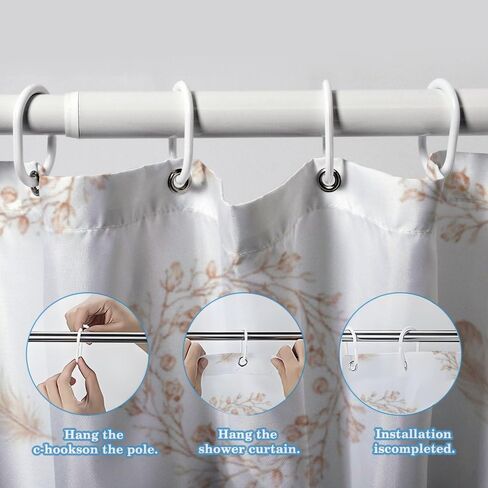 ستارة دش غربية مزخرفة بالزهور مع خطافات، ستارة دش بوهيمية مقاومة للماء للصيف، ستائر عتيقة من القماش قابلة للغسل للحمام لحوض الاستحمام بوهو ديكور الحمام 72 × 72 بوصة in Kuwait