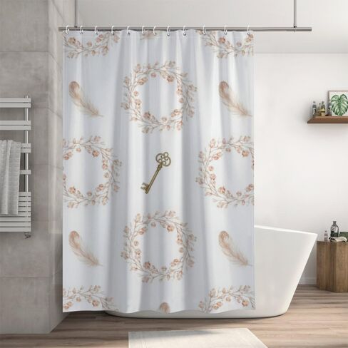 ستارة دش غربية مزخرفة بالزهور مع خطافات، ستارة دش بوهيمية مقاومة للماء للصيف، ستائر عتيقة من القماش قابلة للغسل للحمام لحوض الاستحمام بوهو ديكور الحمام 72 × 72 بوصة in Kuwait