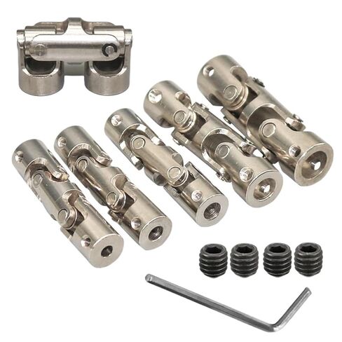 4/5/6/8/10mm Boat Car Shaft Coupler Three-Section Universal Joint Coupling Motor Connector with M3/M4 Screw Metal Cardan(4mm-4mm) in Saudi Arabia