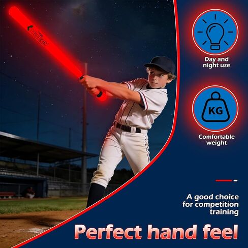 LED Baseball Bat and Ball Get ، توهج قابل لإعادة الشحن في كرات البيسبول المظلمة (5 لون) | شحن USB ، مقاوم للماء | للممارسة الليلية ، ألعاب الفناء الخلفي ، الهدايا للفتيان والبنات والأطفال والكبار in Kuwait