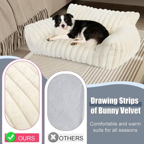 Cute Cat Couch Bed for Indoor Cats, Fluffy Pet Cat Sofa with Premium Soft Corduroy Fleece, Cute Small Dog Beds for Small Dogs, Fuzzy Puppy Chair with Removable Washable Cover (24x18x10,Pink) in Kuwait