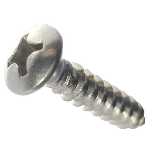 #12 x 1-1/2 Self Tapping Sheet Metal Screws Oval Head Stainless Steel Qty 25 in Saudi Arabia
