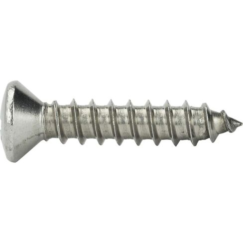 #12 x 1-1/2 Self Tapping Sheet Metal Screws Oval Head Stainless Steel Qty 25 in Saudi Arabia