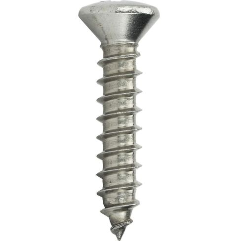 #12 x 1-1/2 Self Tapping Sheet Metal Screws Oval Head Stainless Steel Qty 25 in Saudi Arabia