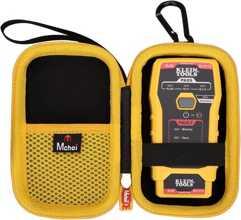 حافظة واقية لجهاز اختبار كابل شبكة LAN VDV526-100 من Klein Tools، حقيبة تخزين صلبة مع جيب شبكي، مقاومة للصدمات ومقاومة للماء، منظم سفر صغير لفنيي الكهرباء in Kuwait