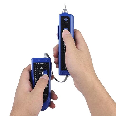 جهاز اختبار الكابلات متعدد الوظائف لشبكة LAN السريعة، أداة تعقب الأسلاك المحمولة، مجموعة مسبار مولد النغمات لاختبار خط الهاتف وفحص الاستمرارية (لا تتضمن البطاريات) (أزرق) in Kuwait