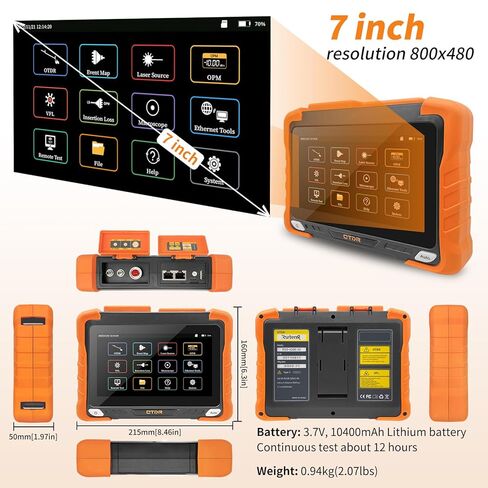 Rsrteng OTDR جهاز اختبار الألياف البصرية 1310 / 1550 نانومتر 32 ديسيبل / 30 ديسيبل المدى 420 كم دقة عالية 7 بوصة شاشة LCD تعمل باللمس SM جهاز اختبار الألياف يدعم خريطة الحدث OPM، VFL، LS، OLS Ethernet برنامج تحليل الاختبار عن بعد in Kuwait