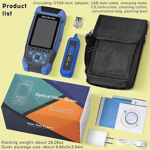 Mini-Pro OTDR 1310/1550nm جهاز اختبار الألياف SM متعدد الوظائف A-900D 24/22dB مع محول OTDR SC/FC/ST/LC قلم تنظيف SC/LC، موصل UPC مدمج بوظيفة OPM/OLS/RJ45 in Kuwait