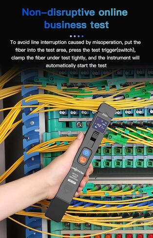 Generic TFI-35P معرف الألياف الضوئية عالي الدقة، 800-1700nm OPM -70dBm إلى +6dBm، كاشف الألياف الحية، وضع فردي/متعدد مع 4 تركيبات، LED، أسود، TFI-35P-A-H in Kuwait