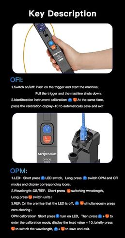 Generic TFI-35P معرف الألياف الضوئية عالي الدقة، 800-1700nm OPM -70dBm إلى +6dBm، كاشف الألياف الحية، وضع فردي/متعدد مع 4 تركيبات، LED، أسود، TFI-35P-A-H in Kuwait