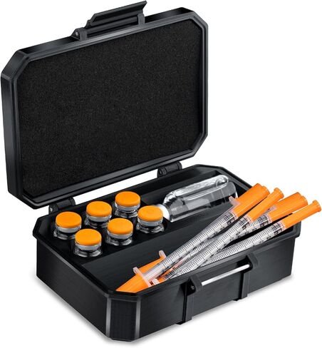 Dual 10ml and 30ml Peptide Storage Case, Heavy Duty Vial Holder Case Suitable for Fridge and Freezer, Room for Syringes and Skin Prep Wipes in Saudi Arabia