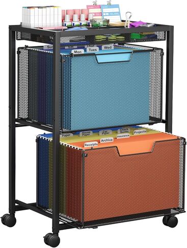 JKsmart Rolling File Cart with 3 Storage Drawers, Mobile Filing Cabinet with DIY Divider, Hanging File Folder Organizer on Wheels, Fits A4/Letter Size, Under Desk Utility Cart for Home Office in Saudi Arabia