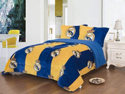 Real Madrid 2pc Twin Blanket Set with Sherpa Lining and 1 Pillow sham in Kuwait