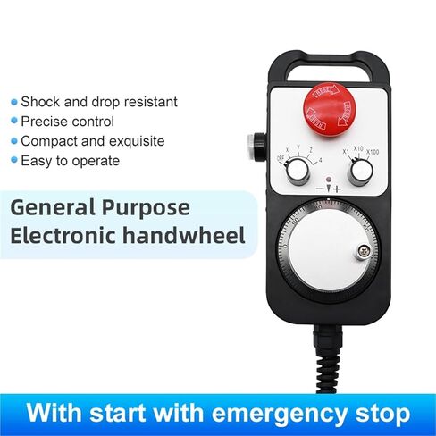 1Pcs Rotary Encoder Handheld Box Pulse Increment Adjustable Red Emergency Stop Button 25 100P/R Generator Hand Wheel RST1474(RST1474,25PPR_24V) in Saudi Arabia