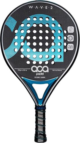 مضرب البادل الاحترافي ACA Wave 2 | 3K كربون | شكل دائري | إيفا سوفت بلاك | رصيد منخفض ومتوسط ​​| تحكم رائع وقدرة على المناورة in Kuwait